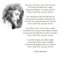 William Ralph Featherston my jesus i love thee